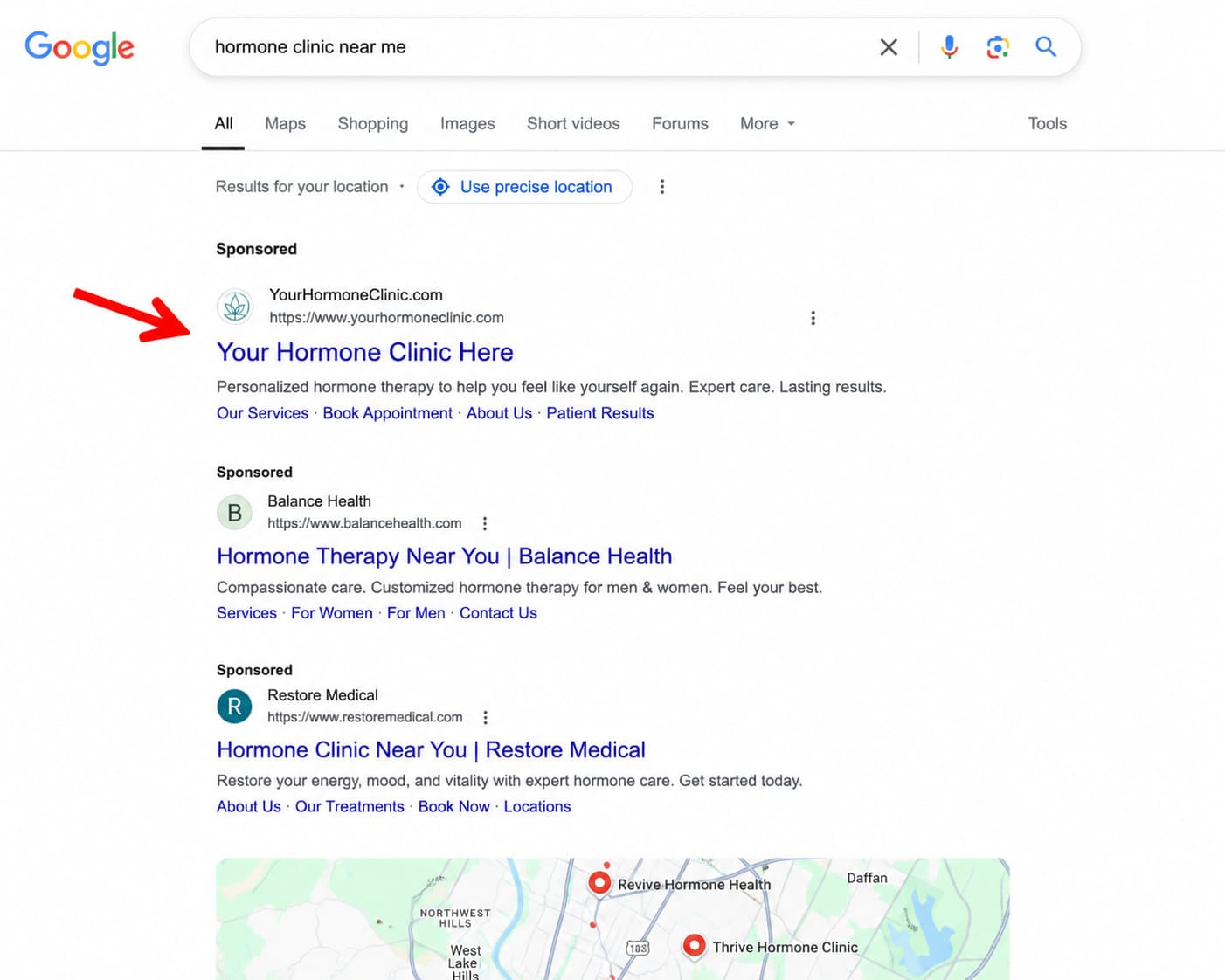 Google Ads for hormone clinics: campaign results and patient acquisition