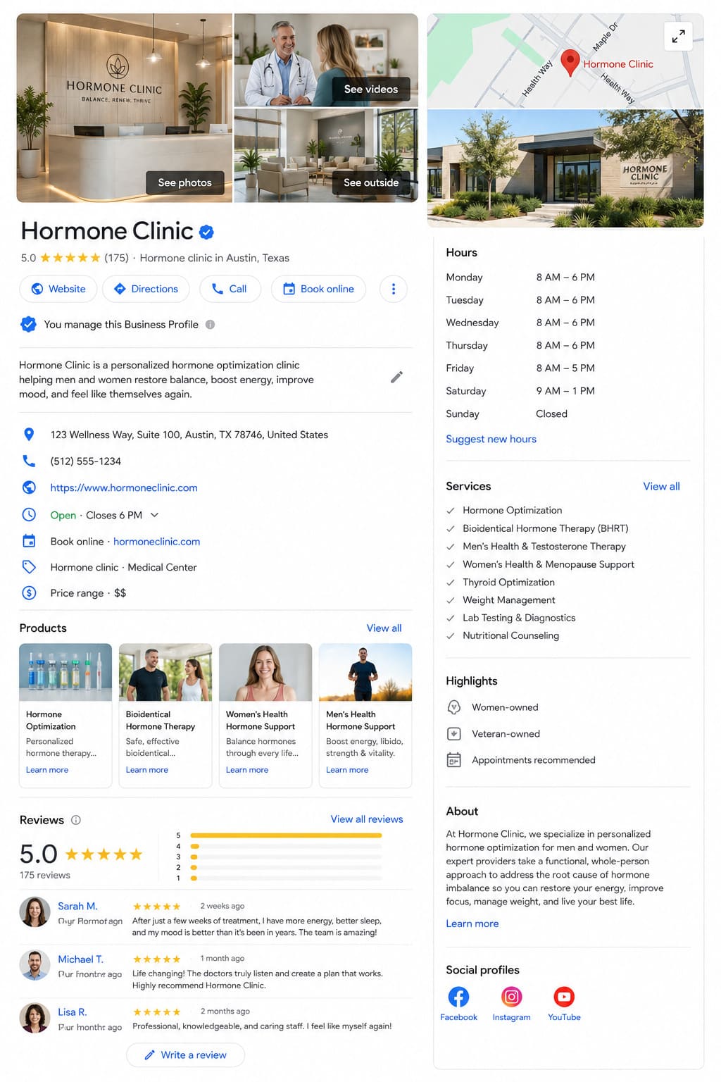 Local SEO for hormone clinics: Google Maps visibility and local search results