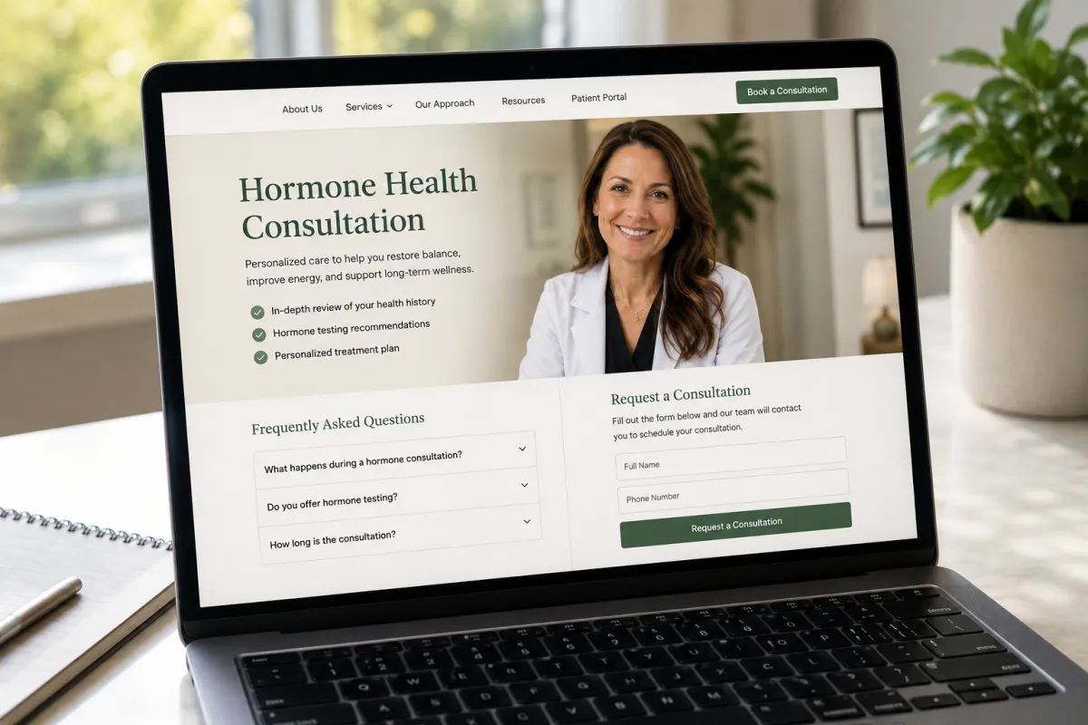 Functional medicine clinic landing page built to turn search traffic into booked consultations